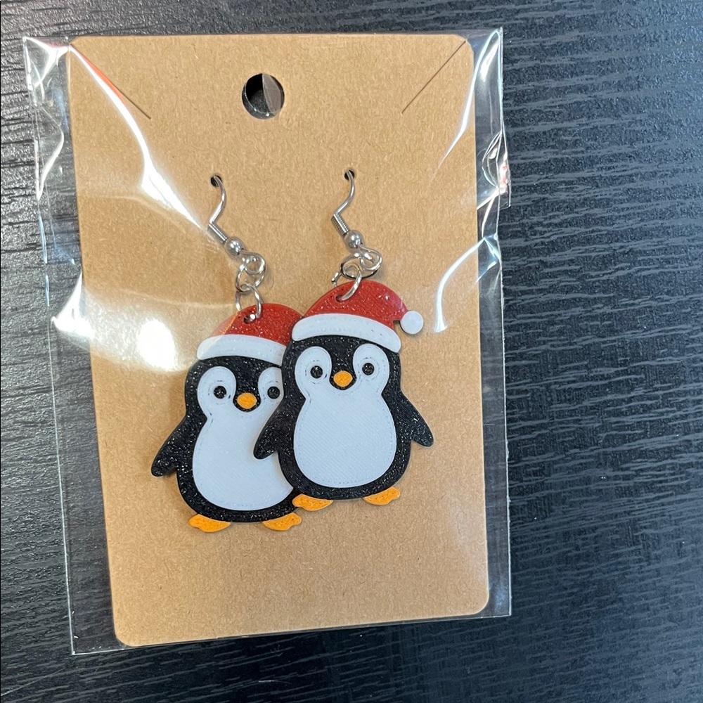 Penguin Christmas Earrings 925 Silver